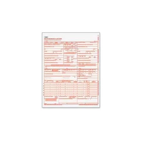 Tops Business Forms Tops Laser CMS-1500 Claim Forms, 1-Part, Carbonless, 8-1/2" x 11", White, 500 Forms/Pack 50126R
